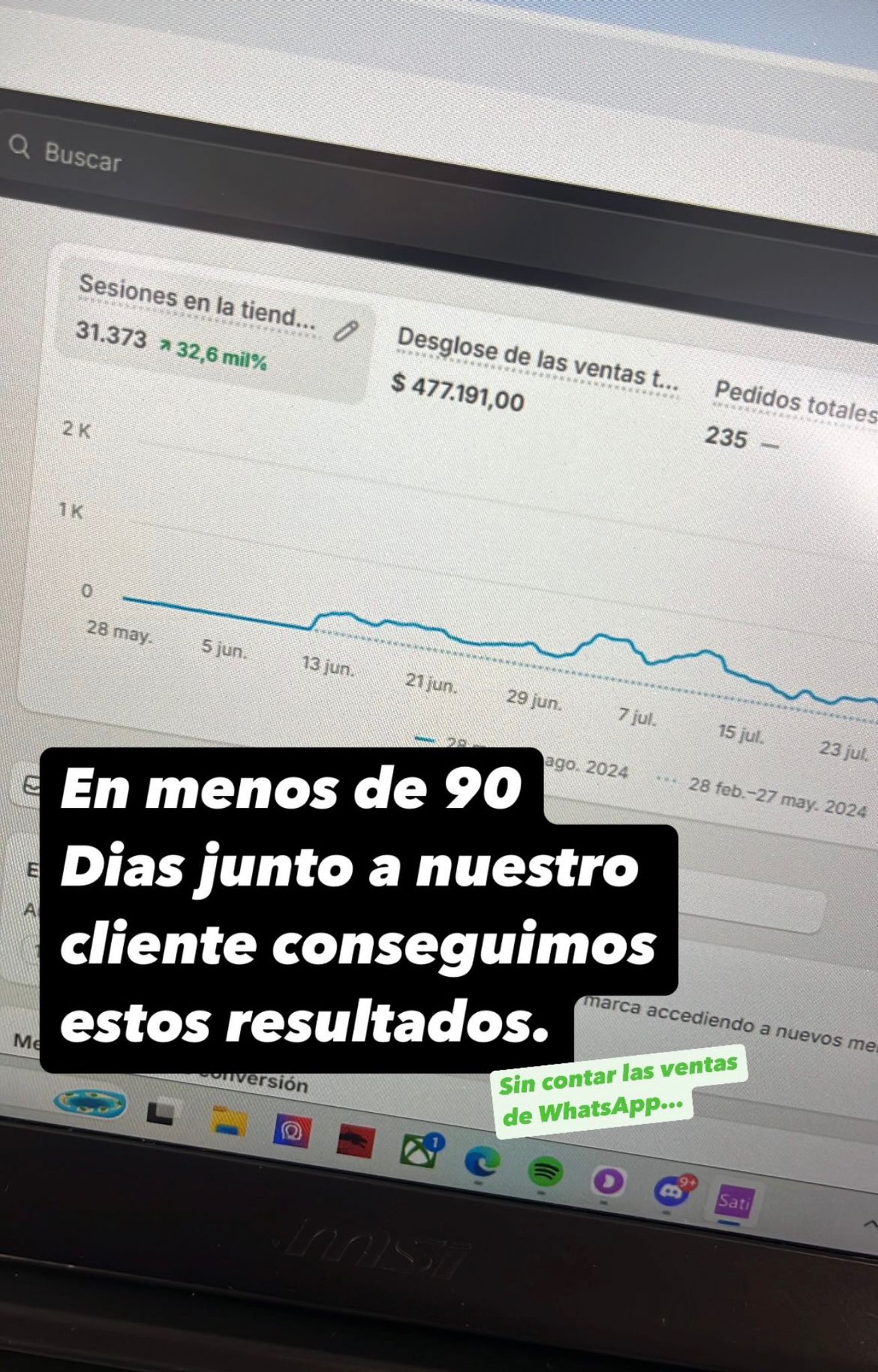 Cliente Argentina: 477K en 90 días