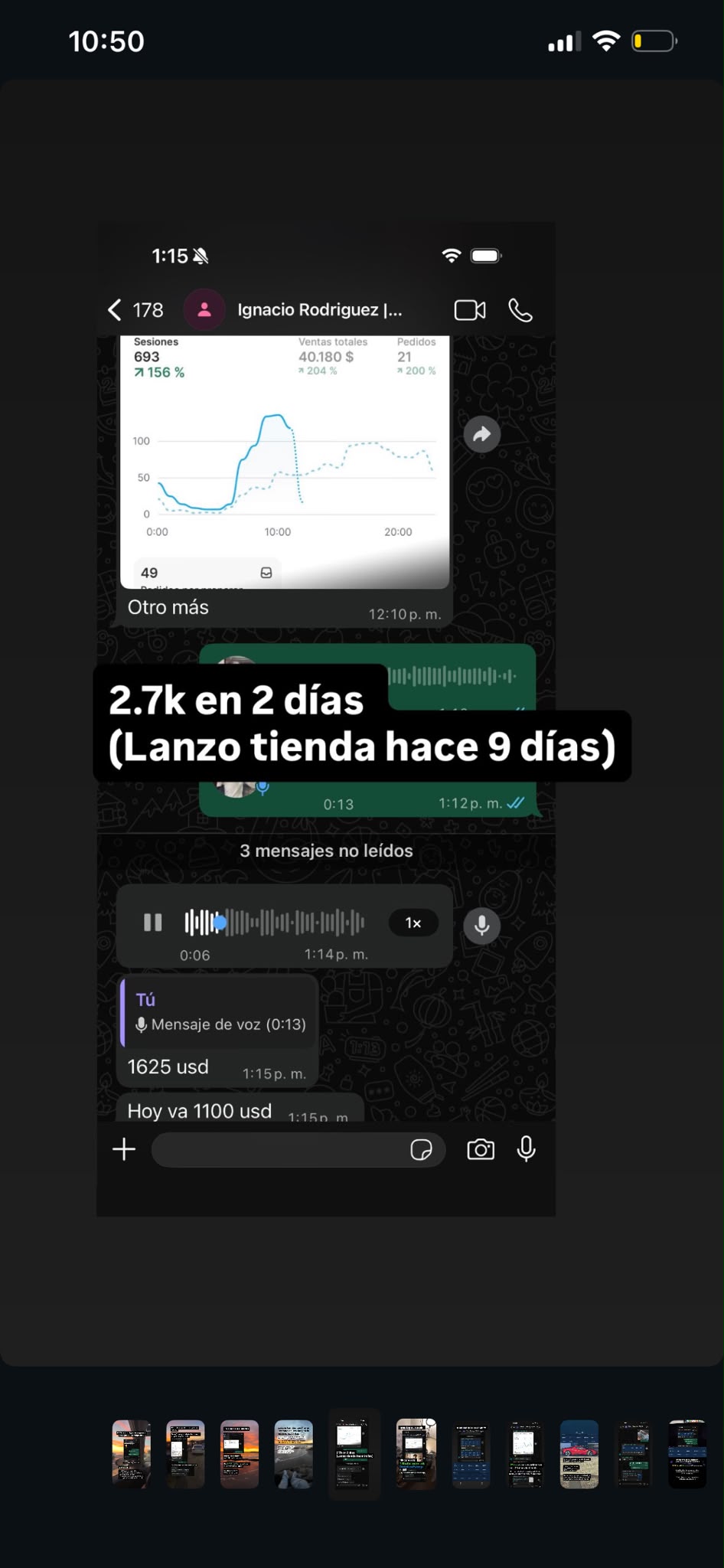 Ignacio: 2.7k en 2 días