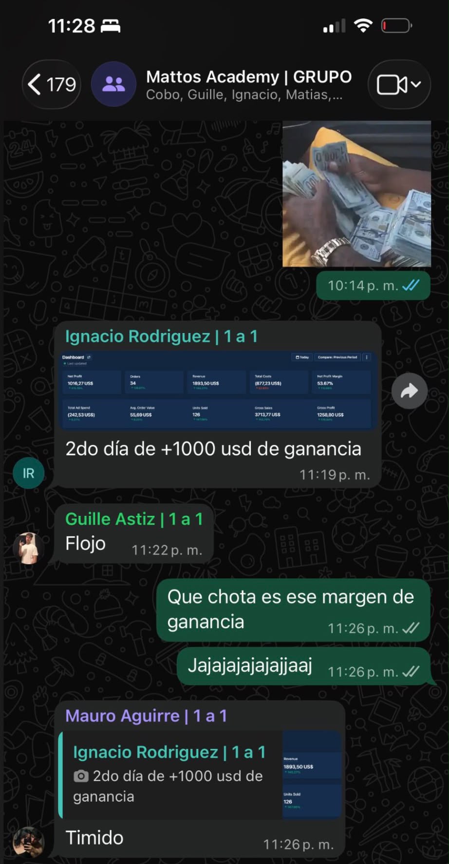 Ignacio: segundo día de más de 1000 usd de ganancia